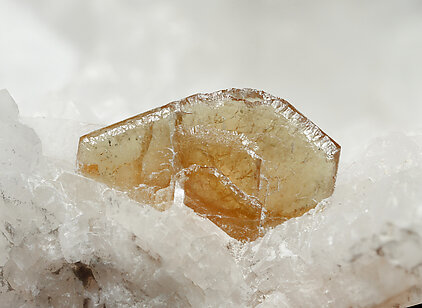 Hydroxylbastnsite-(Ce) with Calcite and Dolomite. Detail / Photo: Joaquim Calln