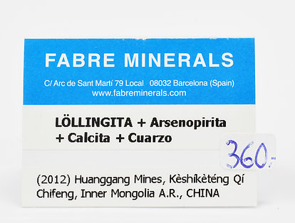 Lllingite with Arsenopyrite, Calcite and Quartz