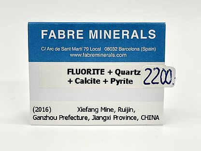 Fluorite with Quartz, Calcite and Pyrite