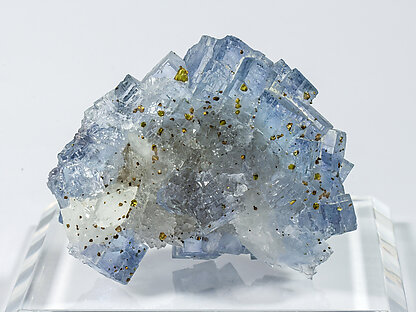 Fluorite with Chalcopyrite and Calcite. Rear