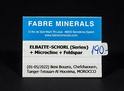 Elbaita-Schorlo Serie (variedad rubellita) con Microclina y Feldespato