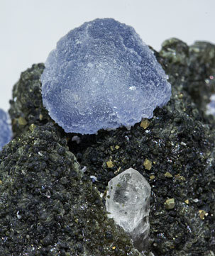 Fluorite with Muscovite, Quartz and Pyrite. 