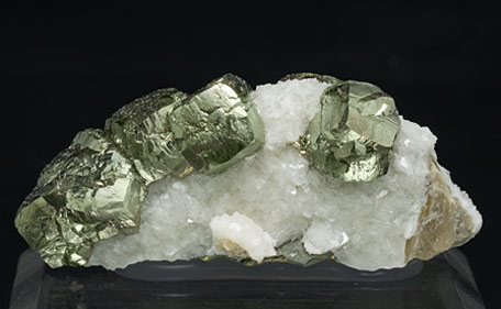 Pyrite with Calcite-Dolomite and Siderite. Rear