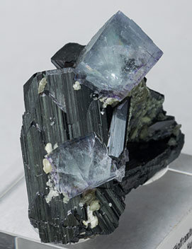 Fluorite with Ferberite and Muscovite. Side