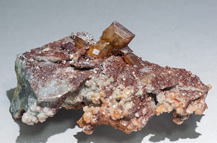 Wulfenite with Calcite-Dolomite. 
