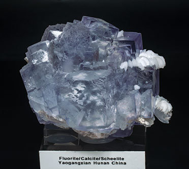Fluorite with Calcite, Scheelite and Quartz. 