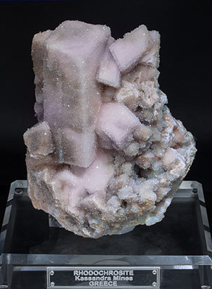 Rhodochrosite with Quartz and Pyrite.