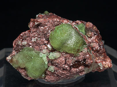 Smithsonite (variety cuprian) with Dolomite. Front