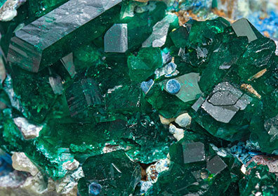 Dioptase with Plancheite. 