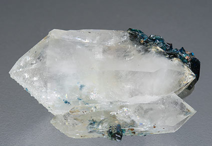 Doubly terminated Quartz with Lazulite. Side