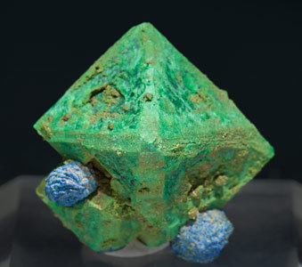 Malachite after Cuprite and Azurite. Front