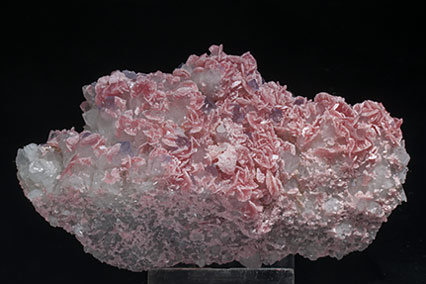 Rhodochrosite with Fluorite and Quartz. Rear