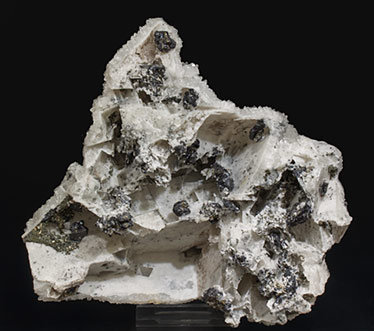 Quartz after Calcite with Sphalerite and Pyrite. Rear