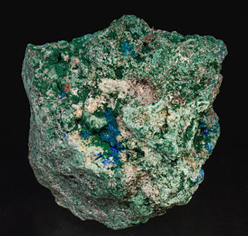 Caledonite with Chlorargyrite (variety embolite) and Linarite. 