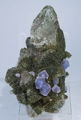 Fluorite with Quartz, Muscovite and Chlorite. Side