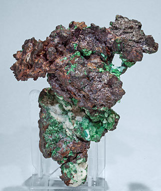 Copper with Cuprite, Calcite and Malachite.