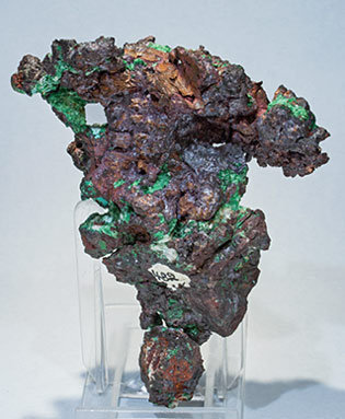 Copper with Cuprite, Calcite and Malachite. Rear