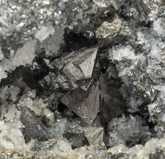 Freibergite with Quartz and Pyrite. 