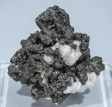 Acanthite with Calcite. Rear
