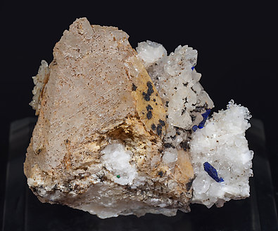 Azurite with Calcite and Quartz. 