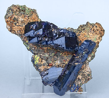 Azurite with Galena. Front