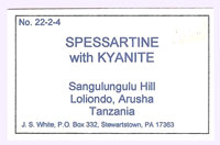 Spessartine with Kyanite and Muscovite
