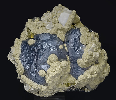 Galena with Siderite, Calcite, Chalcopyrite and Sphalerite. Side