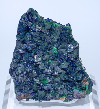 Azurite with Malachite after Azurite. Front