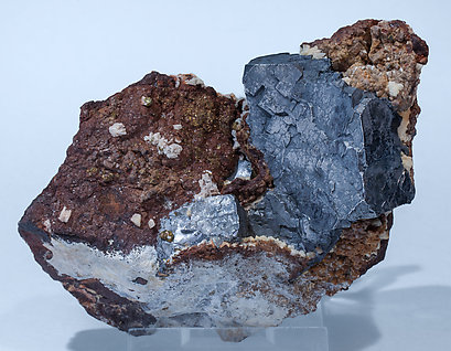Galena with Siderite, Calcite and Pyrite. 