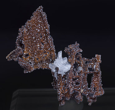 Cerussite on Quartz with Goethite inclusions. Front