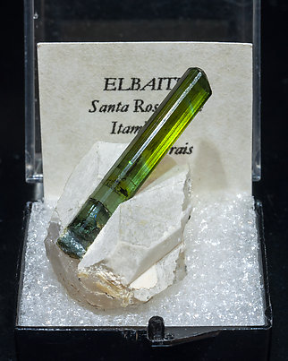 Elbaite (variety verdelite) with Quartz. 