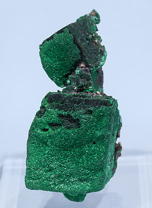 Malachite after Azurite with Copper. Front