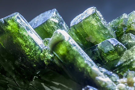 Diopside with Quartz. Light behind
