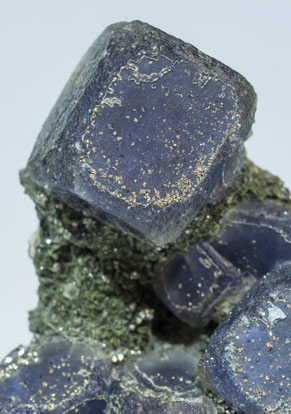 Fluorite with Pyrite, Muscovite and Chlorite. 