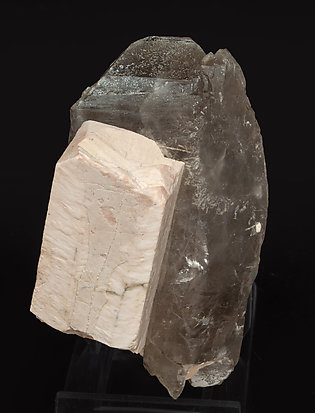 Microcline with Quartz (variety smoky). Front
