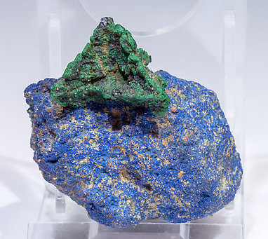 Malachite after Cuprite with Azurite. Front