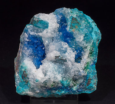 Shattuckite with Quartz and Chrysocolla. Front