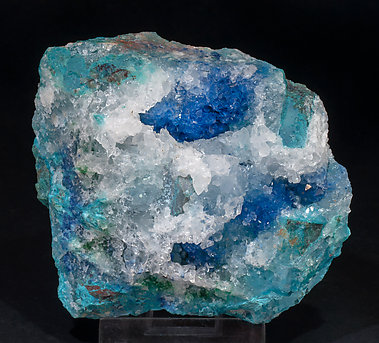 Shattuckite with Quartz and Chrysocolla. Side