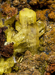 Legrandite with limonite. 