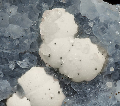 Fluorite with Gyrolite, Fluorapophyllite-(K) and Quartz. 
