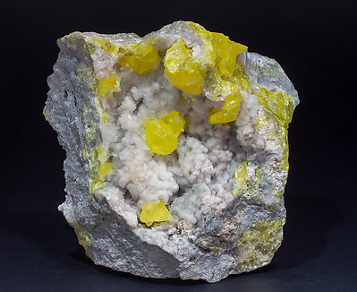 Sulphur with Calcite. Rear