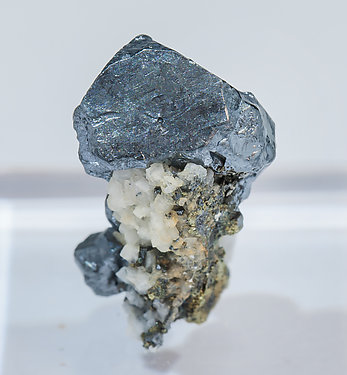 Acanthite with Dolomite and Pyrite. Rear