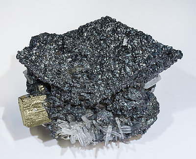 Tennantite-(Fe) with Bournonite, Pyrite and Quatrz. Top