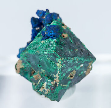 Malachite after Cuprite with Azurite. Front