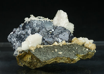 Galena with Dolomite, Stannite and Chalcopyrite. Front