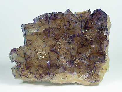 Fluorite with Quartz and Chalcopyrite. Side