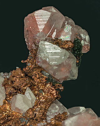 Copper and Calcite with Copper inclusions. 