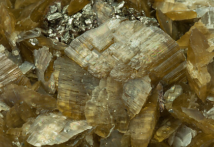 Siderite with Calcite and Pyrite. 
