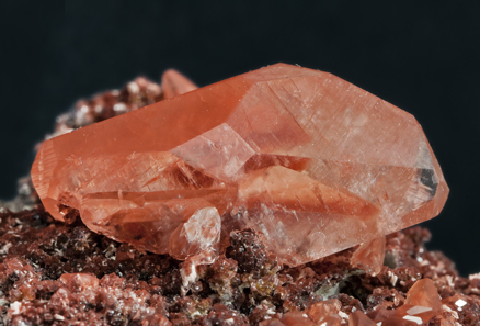 Calcite with iron oxides inclusions. 