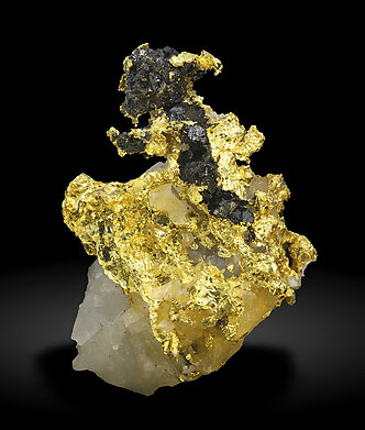 Gold with Quartz and Sphalerite. Front / Photo: Joaquim Calln